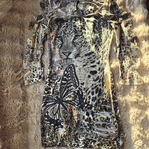 Leopard Print mini Dress with cut out design